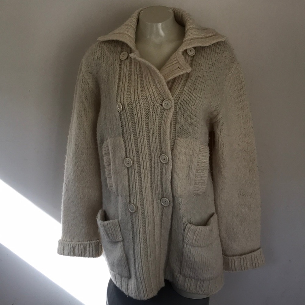 Cream Off white button up Cardigan Sweater